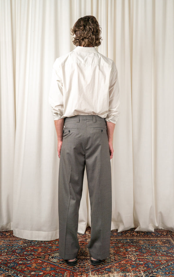 Light Taupe Wool Classic Trousers