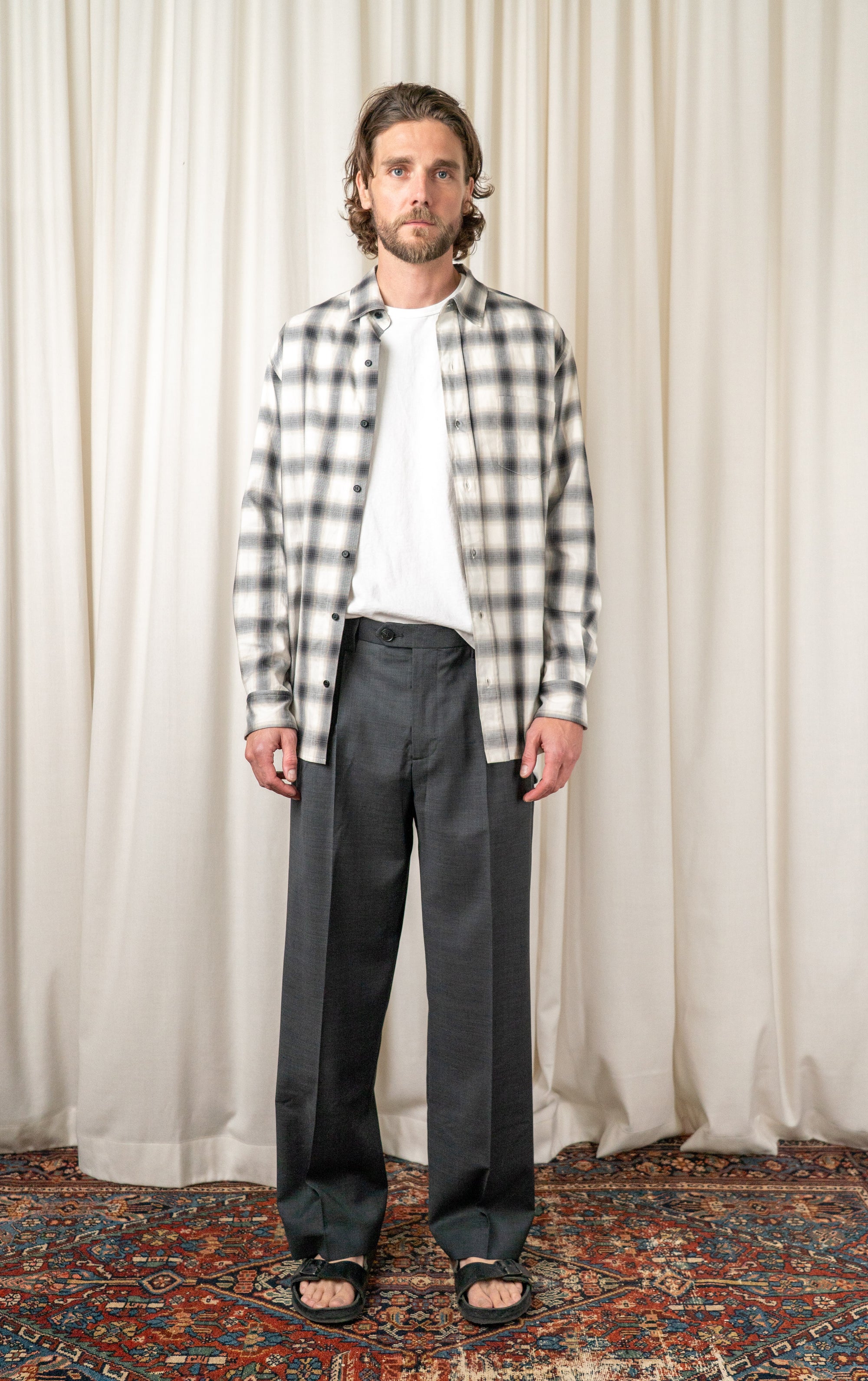 Dark Grey Wool Classic Trousers