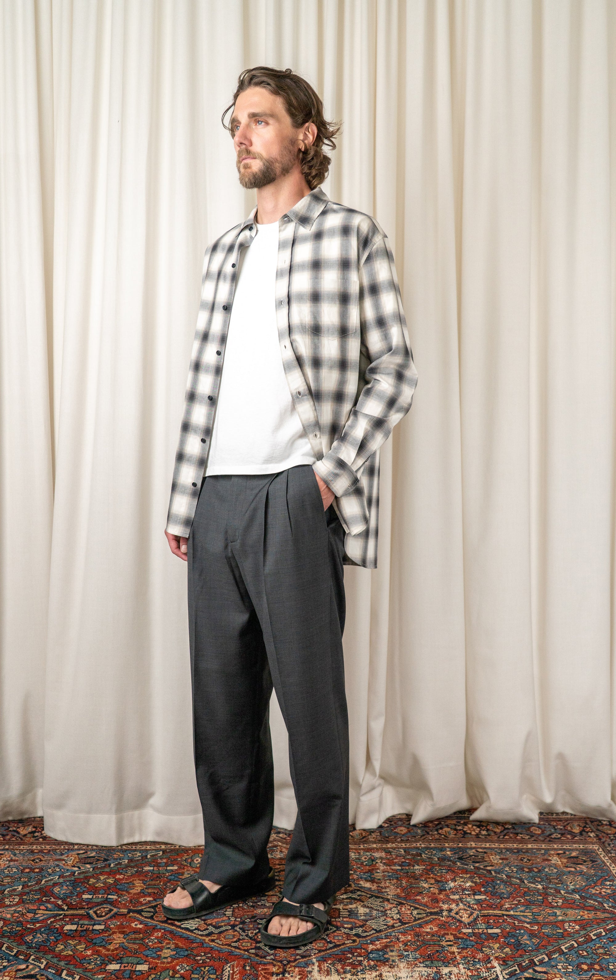 Dark Grey Wool Classic Trousers