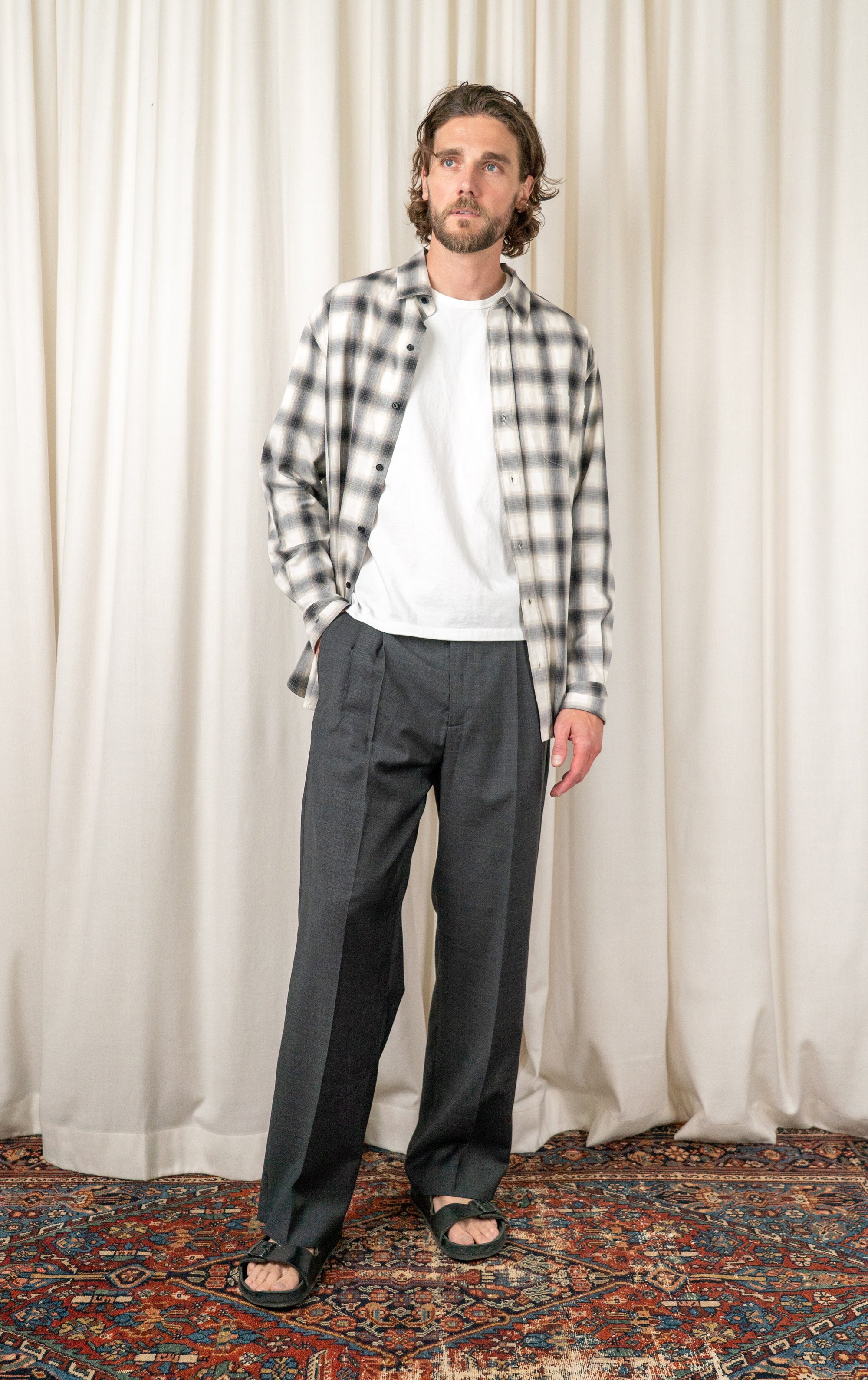 Dark Grey Wool Classic Trousers