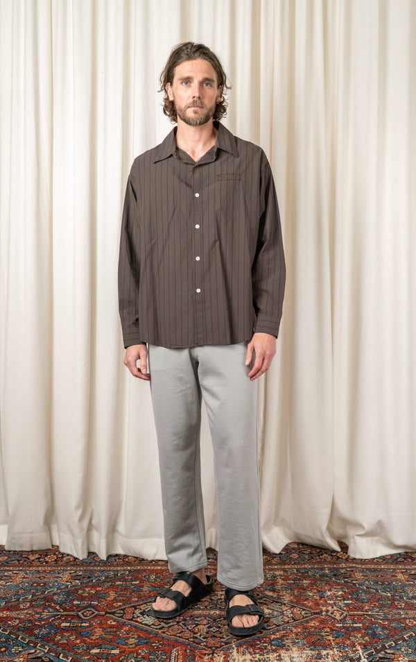 Dark Brown Triple Stripe Essay Shirt