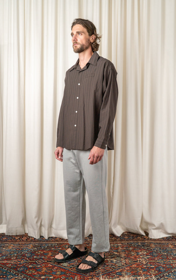 Dark Brown Triple Stripe Essay Shirt