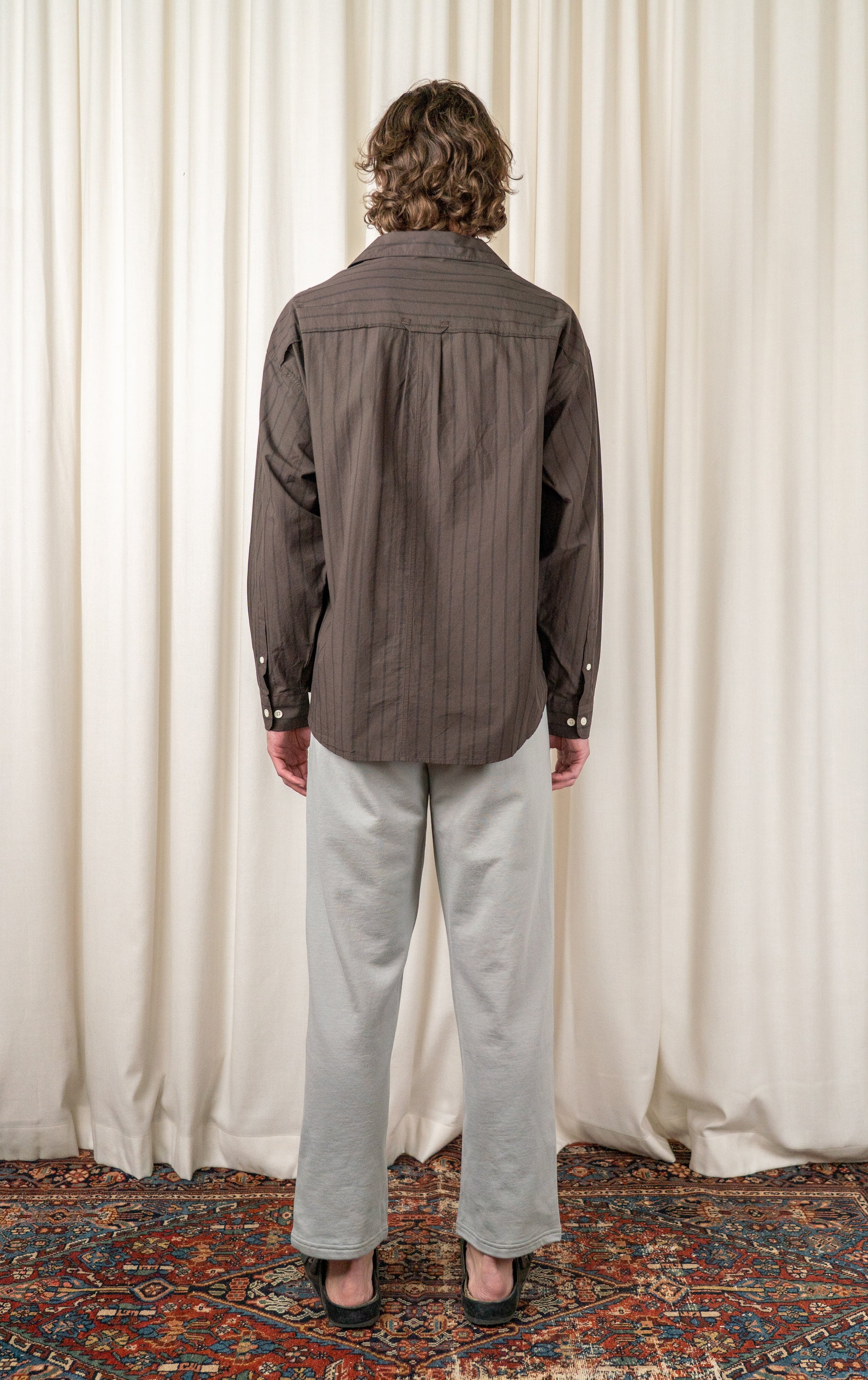 Dark Brown Triple Stripe Essay Shirt