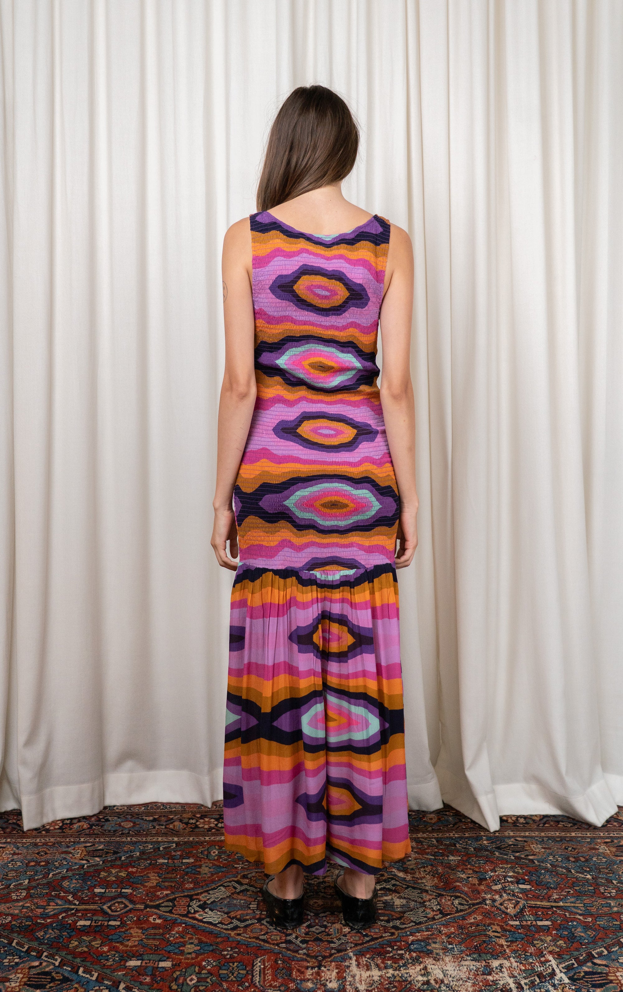 Pink Silk Ruched Dress