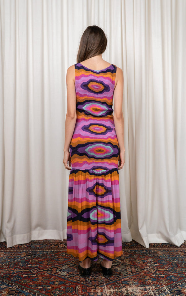 Pink Silk Ruched Dress