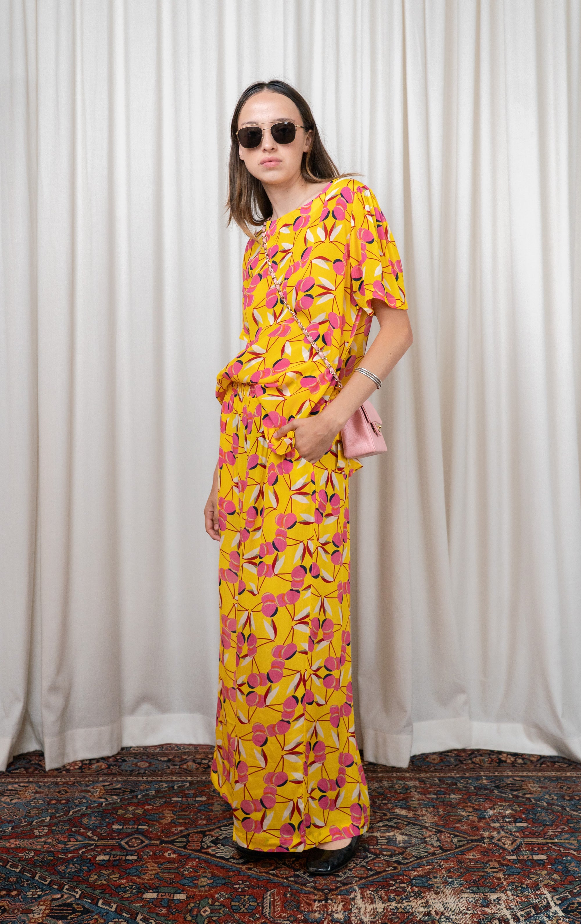Cherry Silk Pants