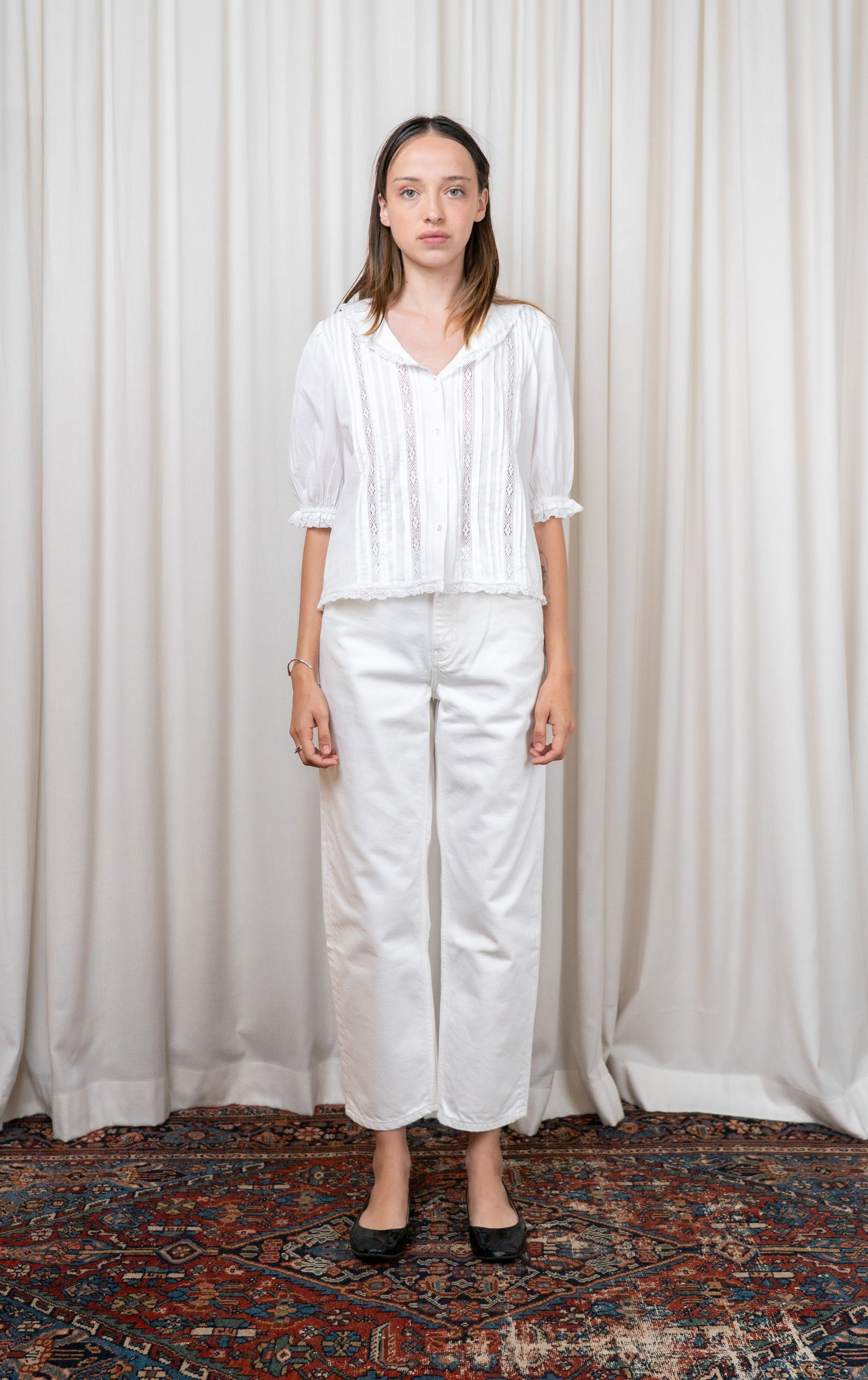 White Magnolia Short Sleeve Blouse