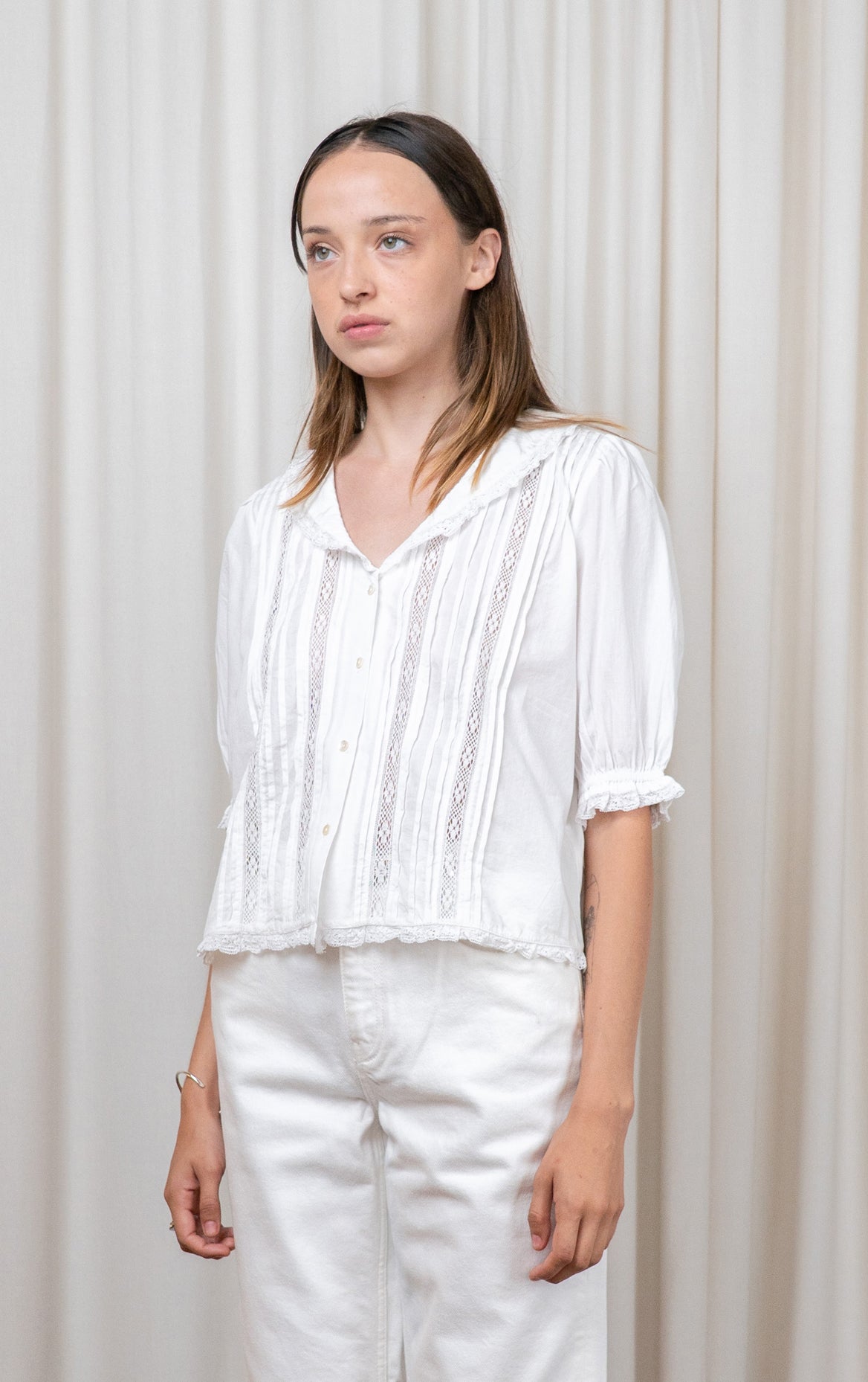White Magnolia Short Sleeve Blouse