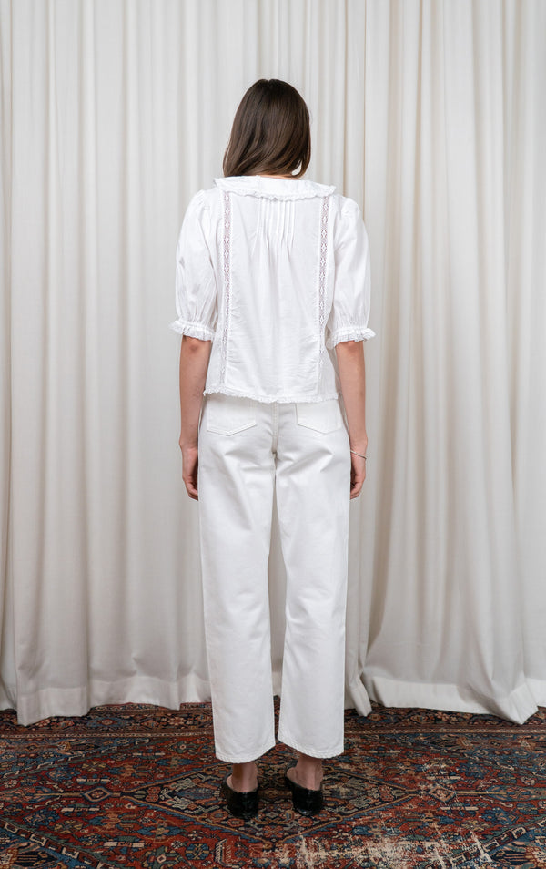 White Magnolia Short Sleeve Blouse