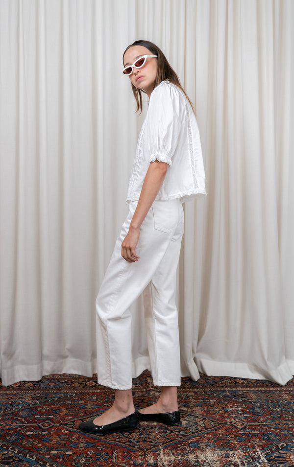 White Magnolia Short Sleeve Blouse