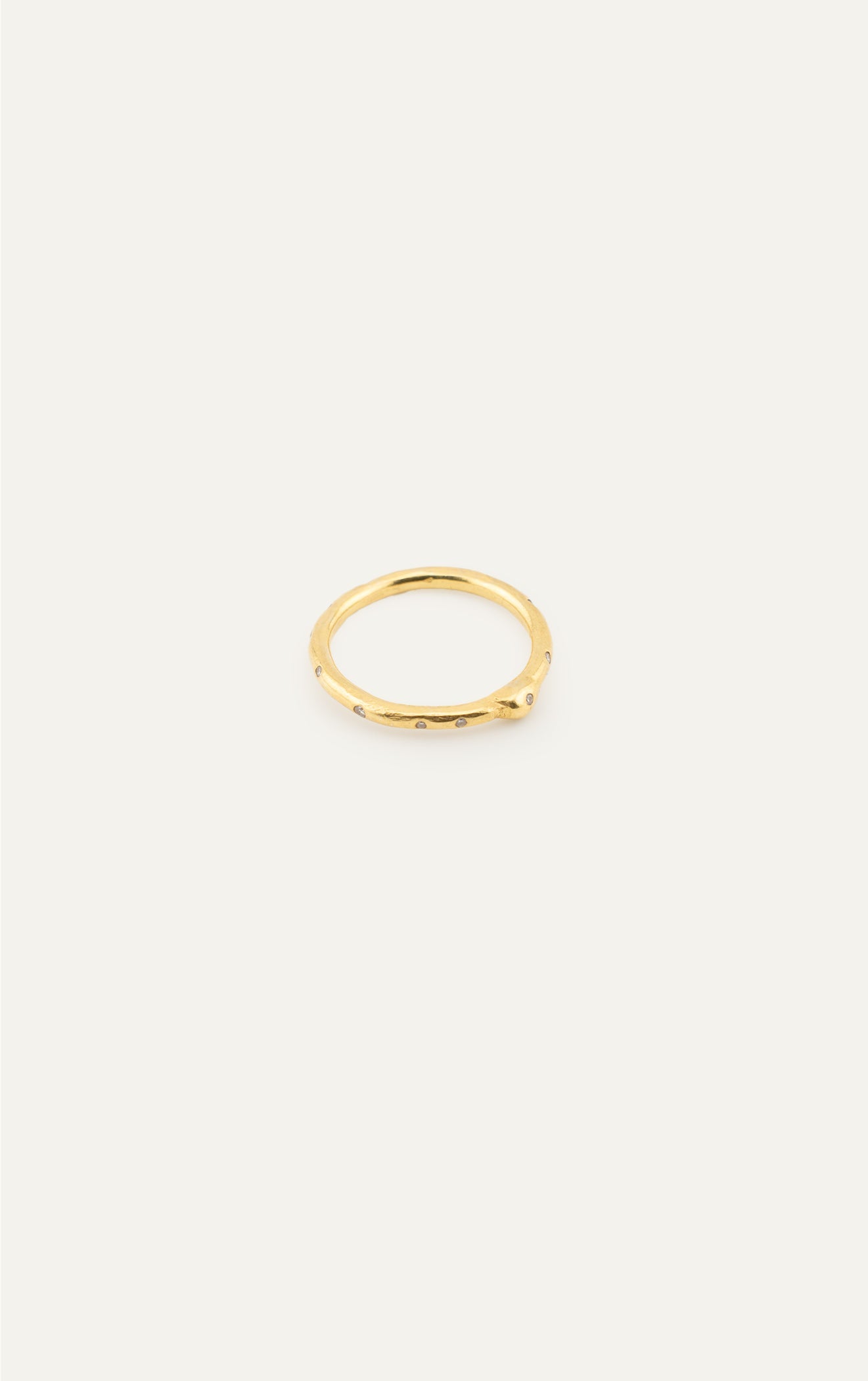Golden Pirate Uneven Band with Tiny Diamonds 22k gold