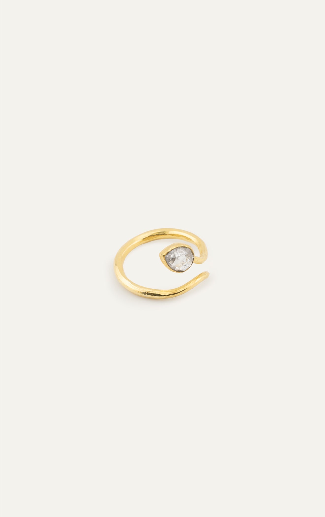 Golden Pirate Coil Ring with Tiny Diamonds 22k gold