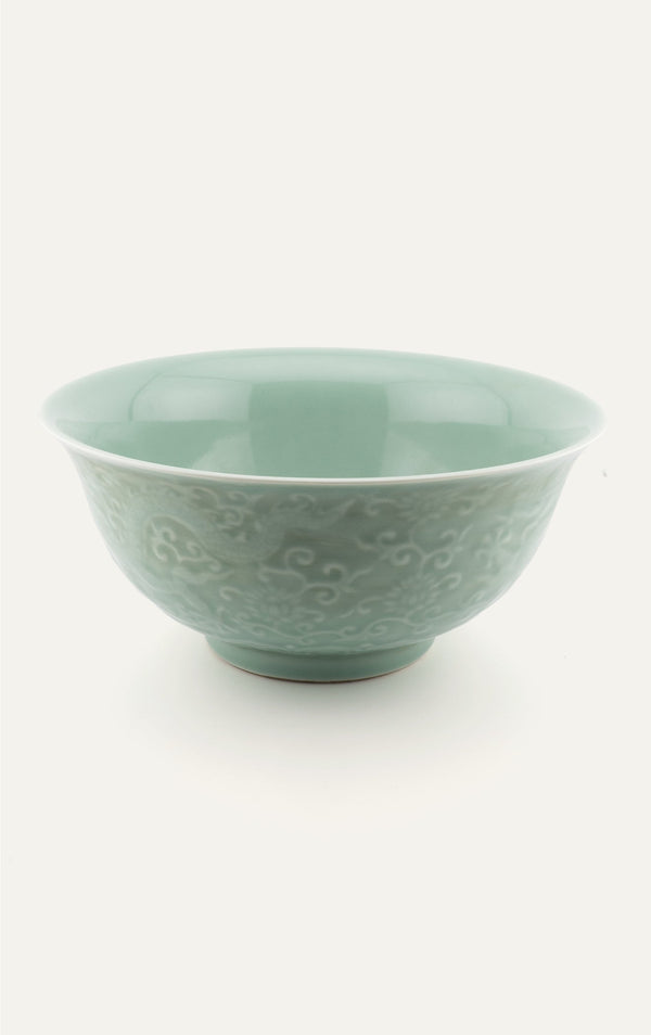 Chinese celadon-glazed dragon bowl