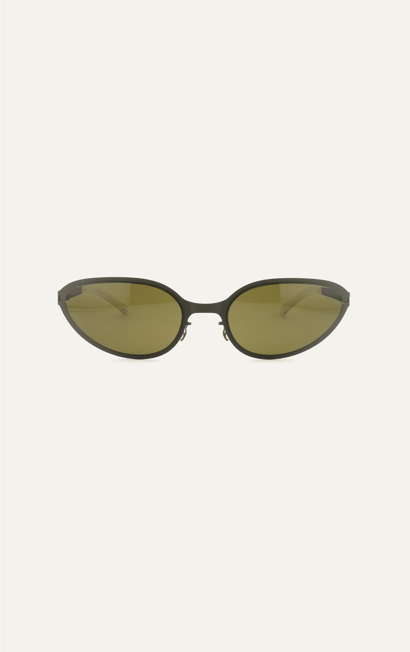 Mykita Bear sunglasses in green titanium with black lenses