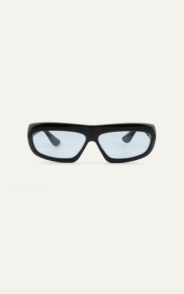 Port Tanger Junayd sunglasses in black acetate with rif blue lenses