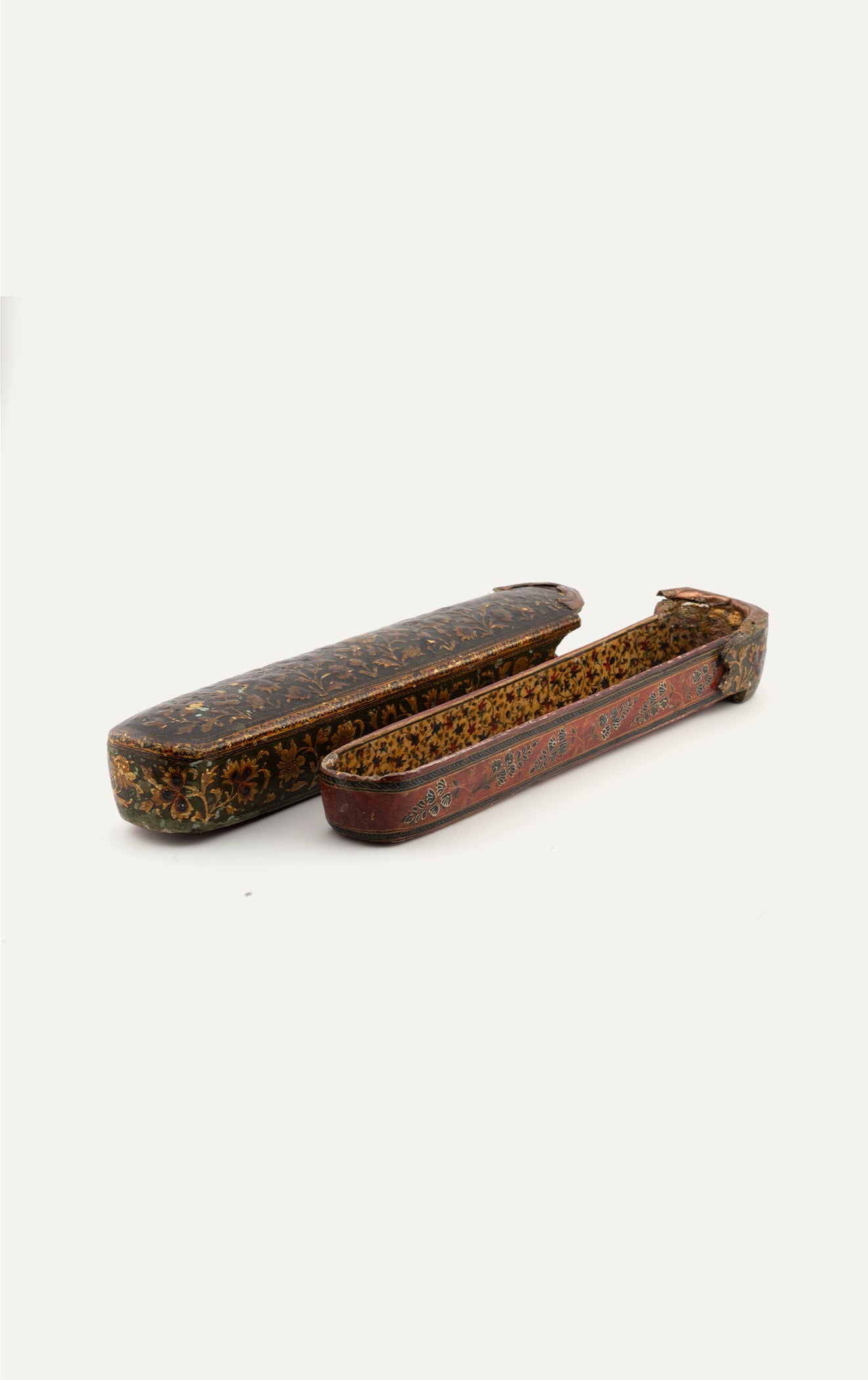 Qajar lacquer papier-mâché pen box qalamdan