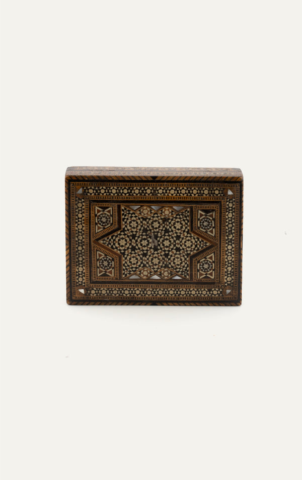 Syrian inlaid mosaic wooden box small