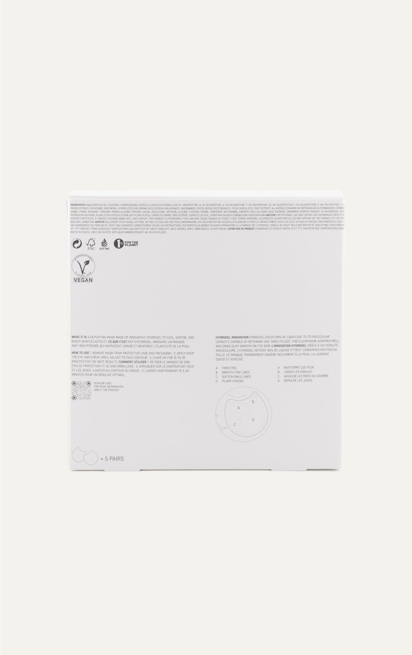 Superegg Calm Movements Eye & Cheek Mask packaging back