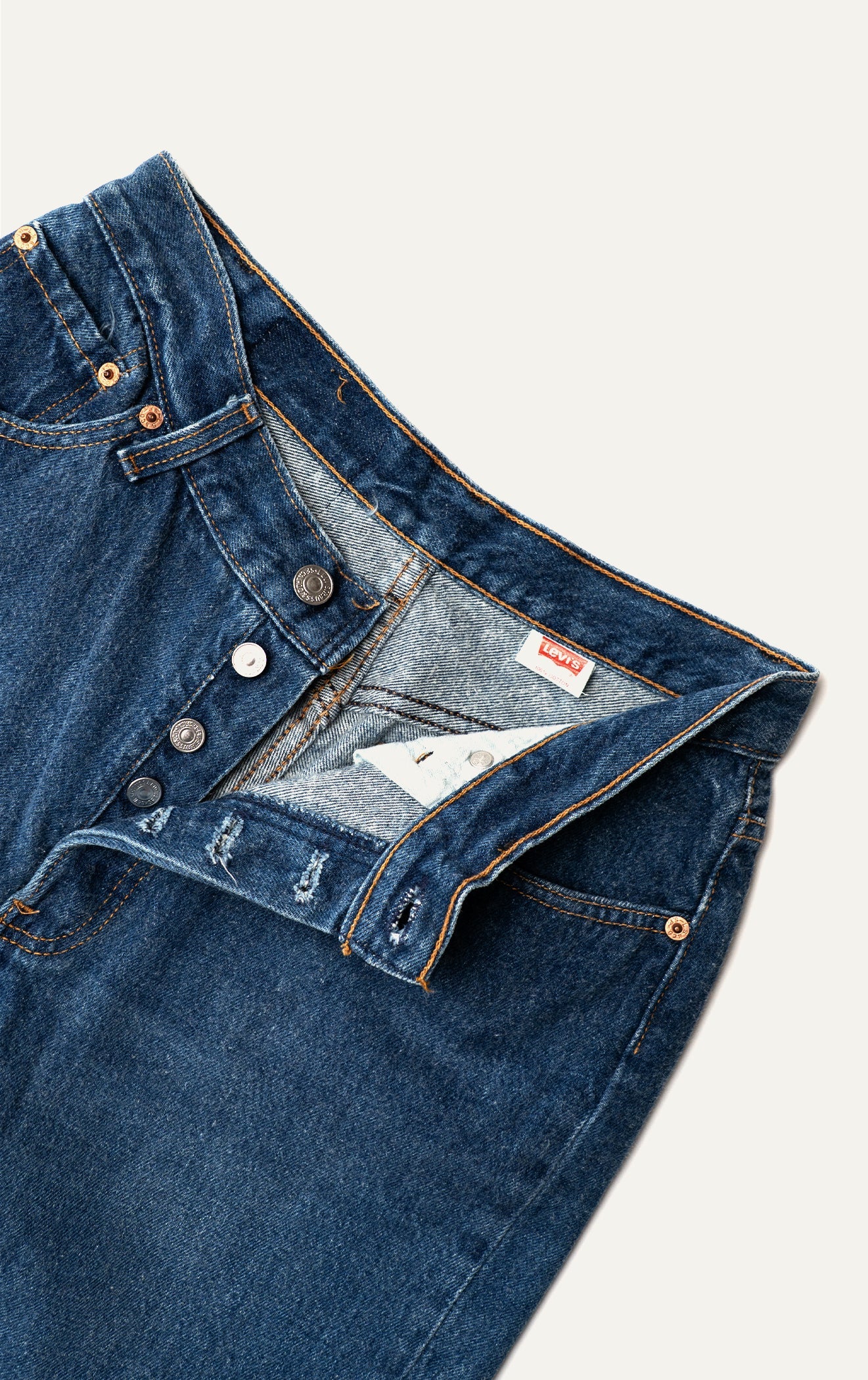 Vintage Levi's 501s button fly detail