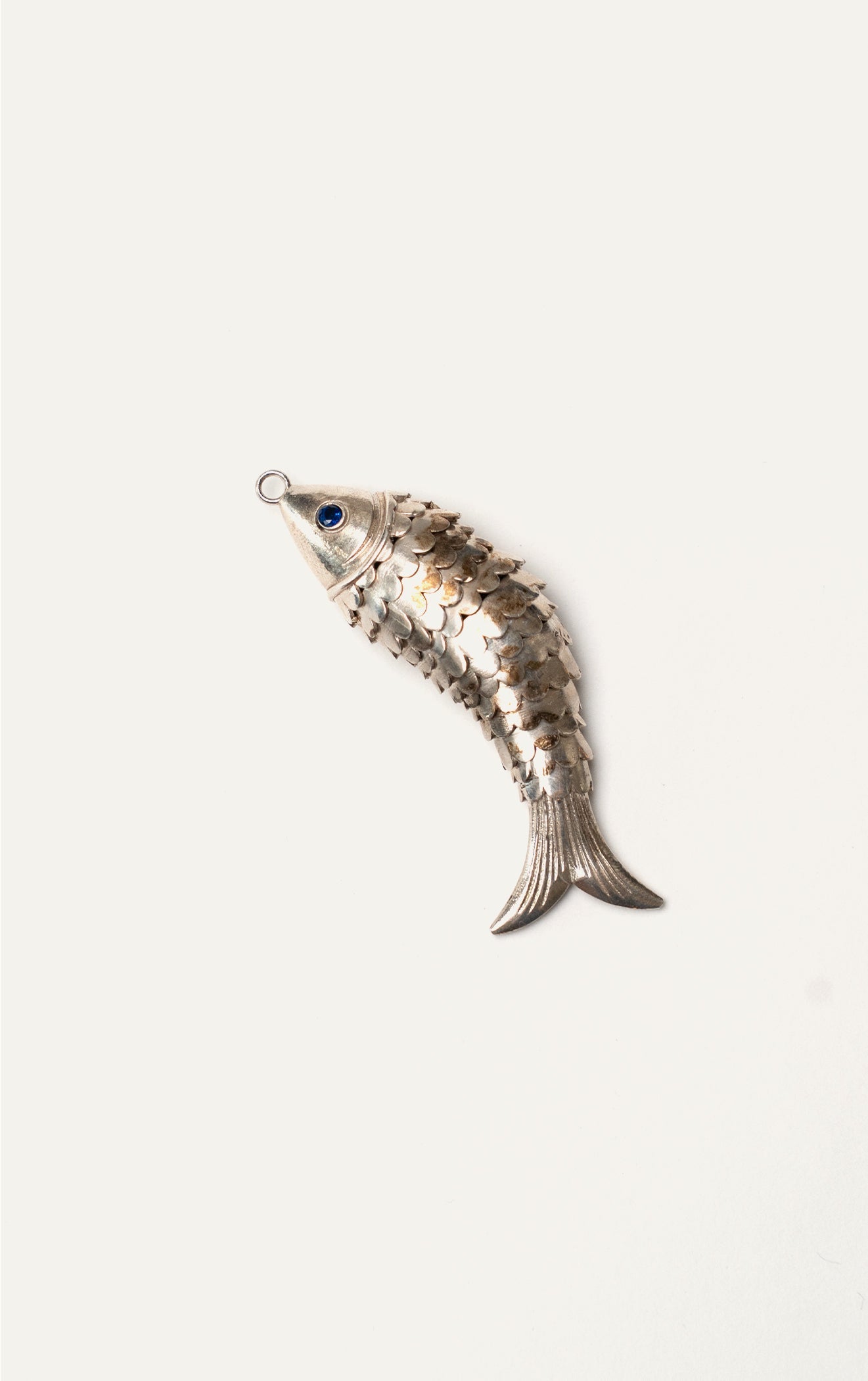 Vintage sterling silver articulated fish charm