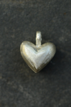 Silver American Folk Heart Pendant on Chain