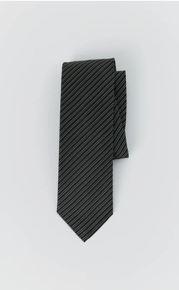 Black Fine Stripe Banquet Tie