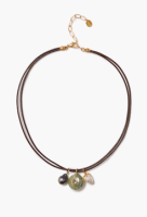 Prehnite Seed Cord Necklace