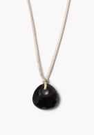 Onyx Trapeze Cord Pendant Necklace