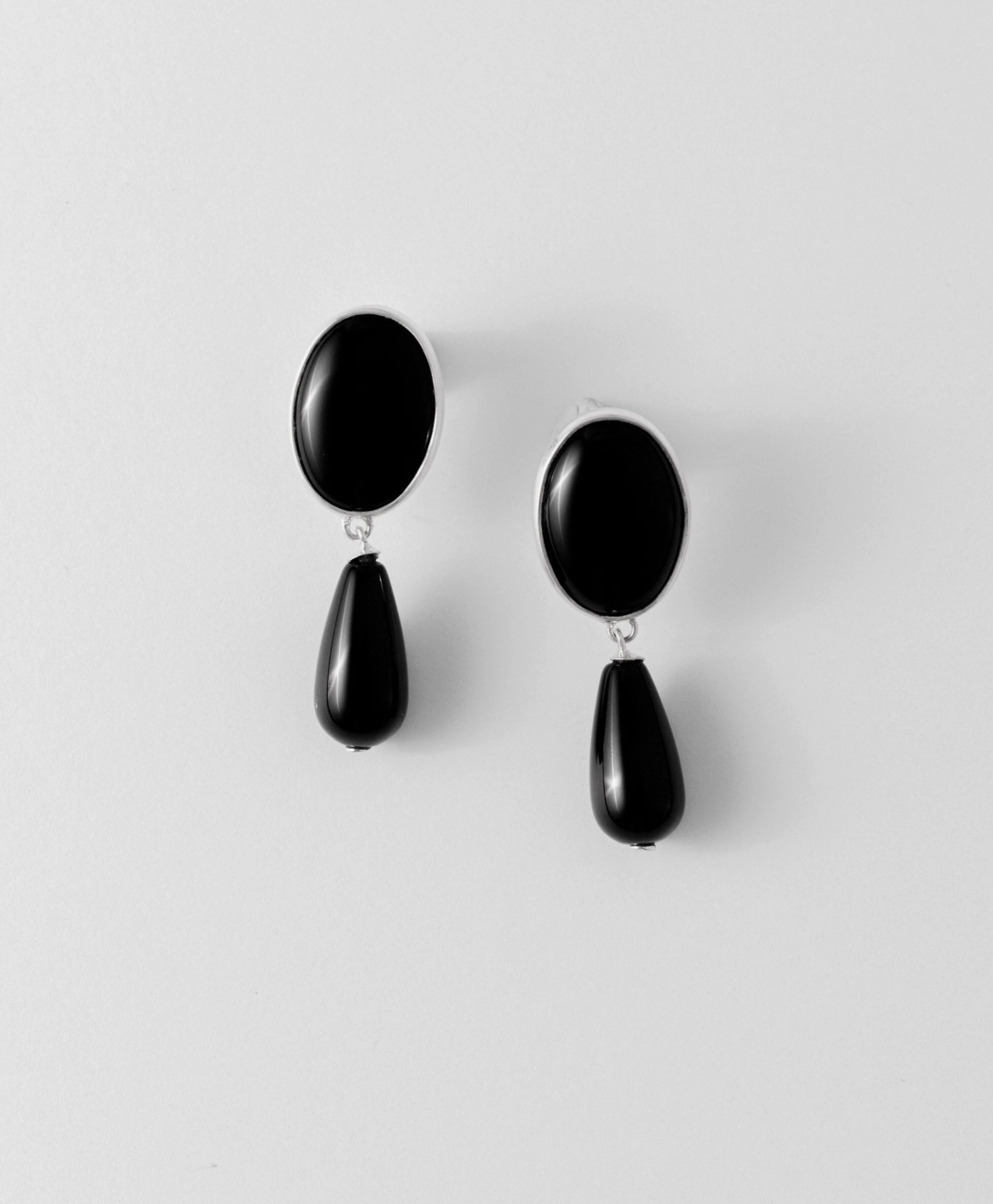 Midnight Earrings - Black Onyx Silver
