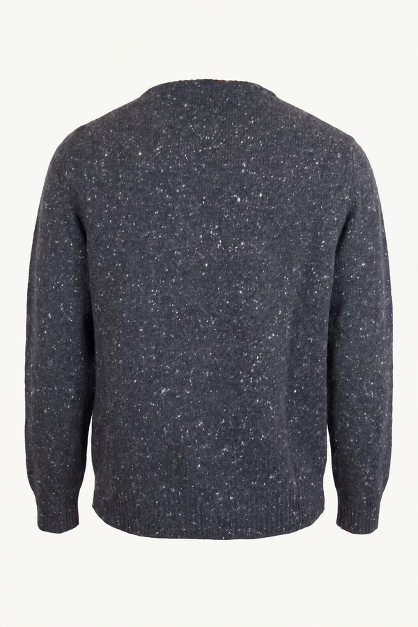 Evan Kinori Black Crewneck Sweater, back