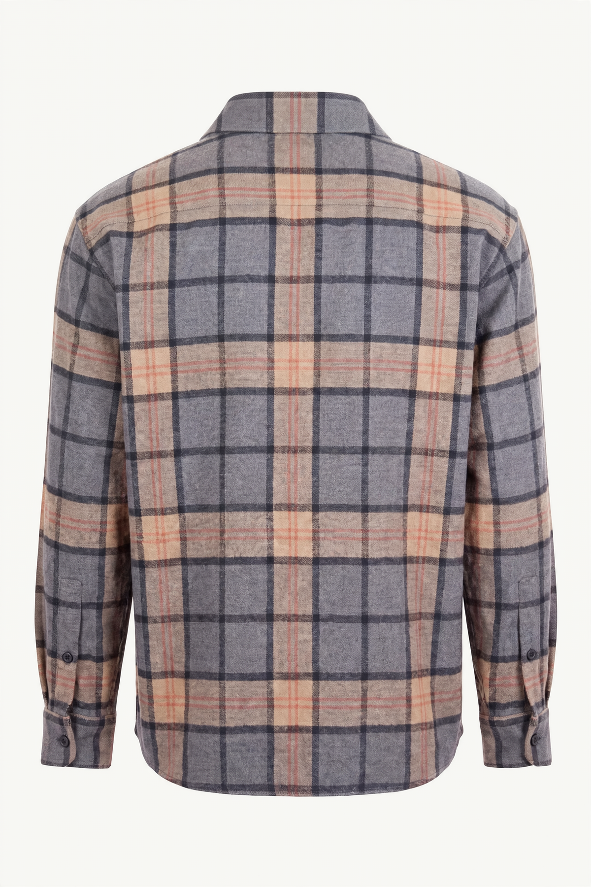 Evan Kinori Black/Grey/Beige Big Shirt Two, back