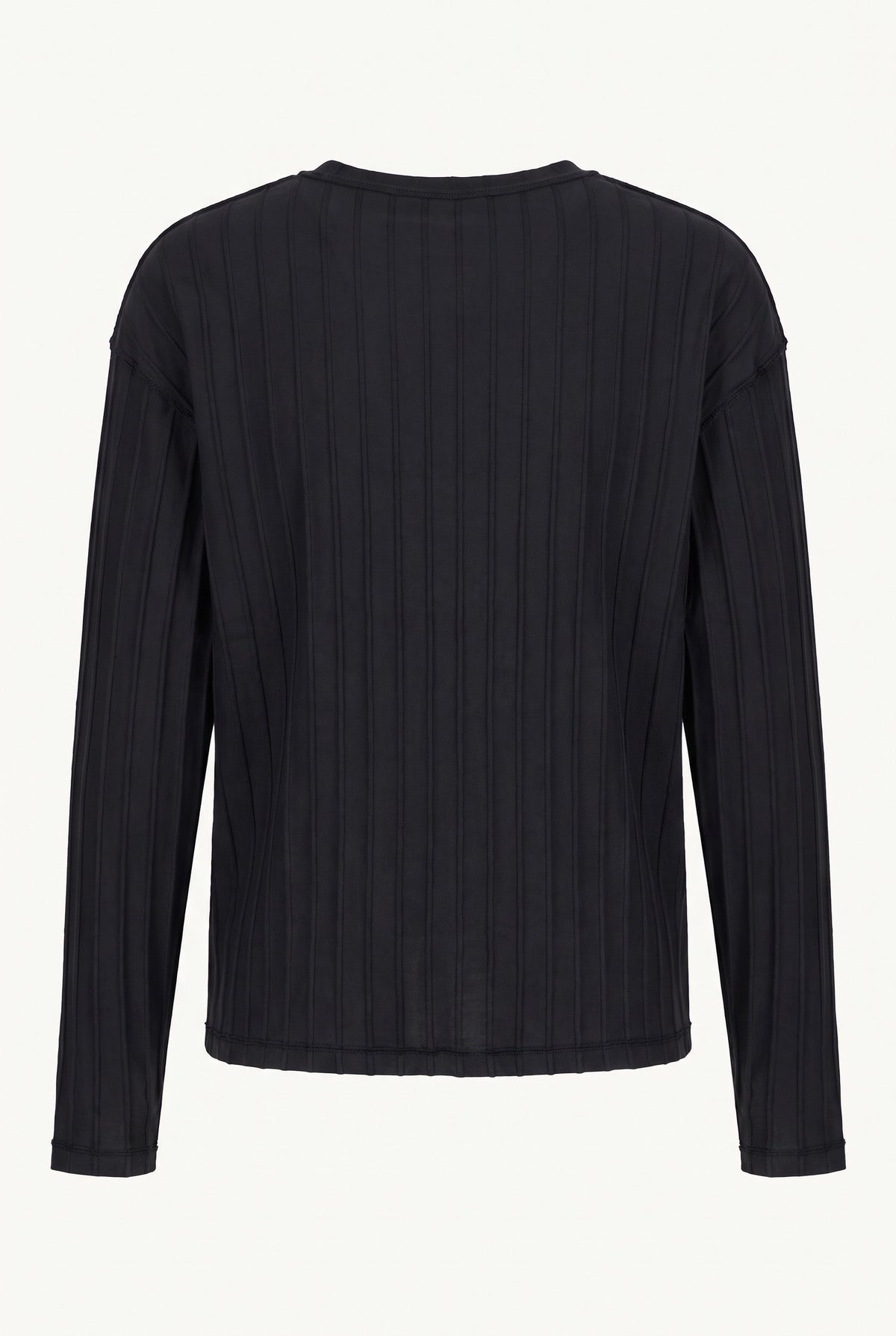 Black Inverted Ajour Stripe Round Neck Sweater back