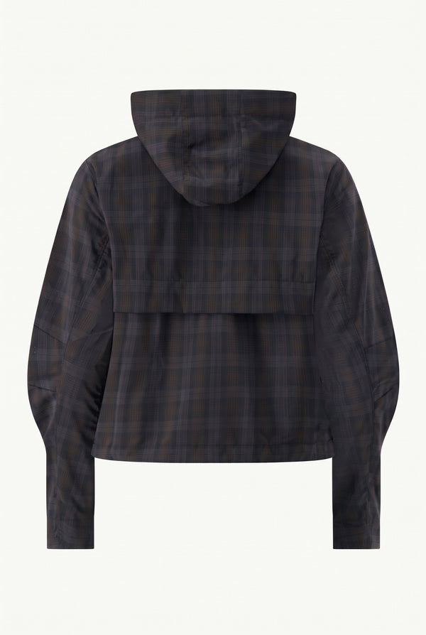 Literary Sport Brown Tartan Adrienne Run Jacket, back