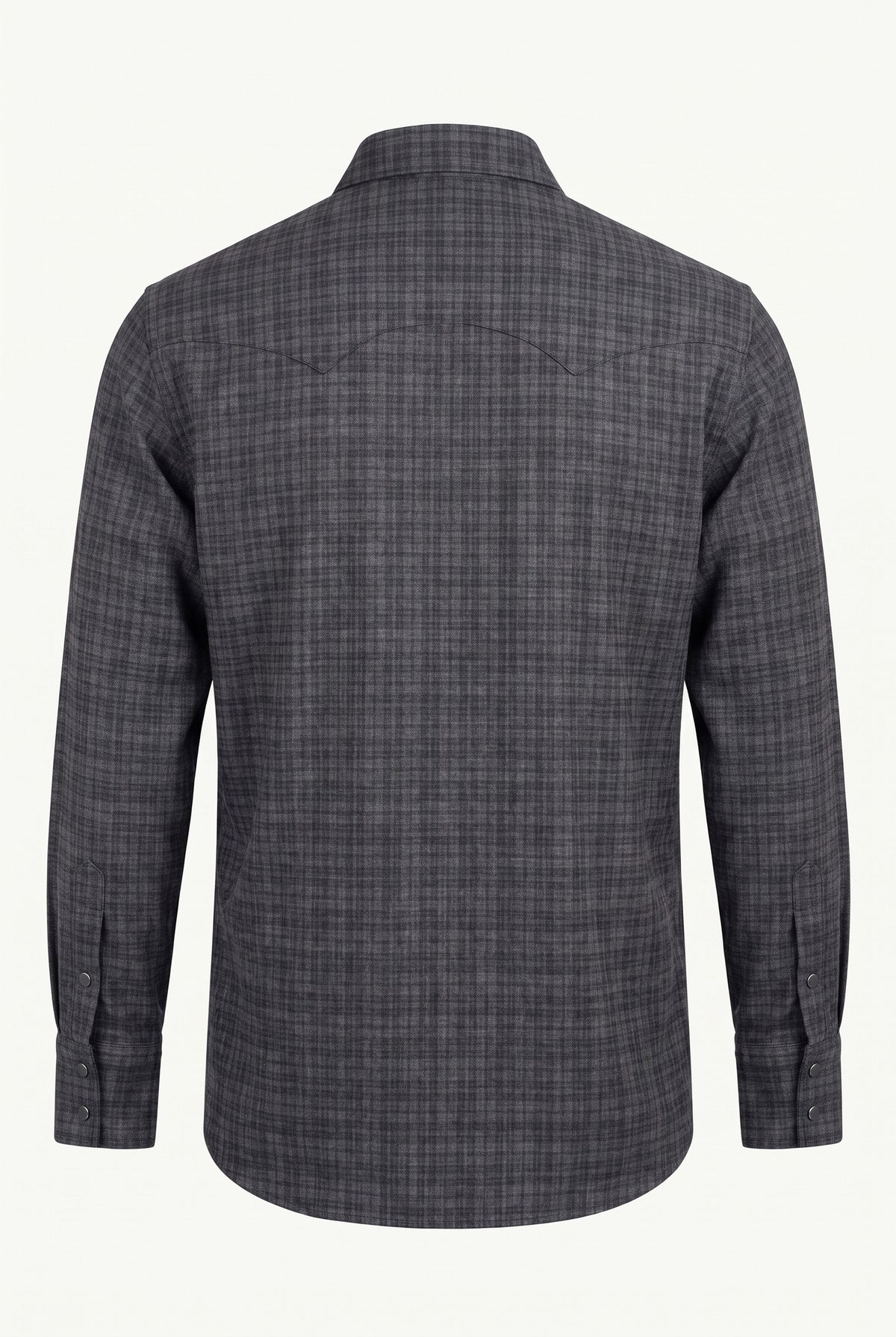 Charcoal Plaid Cowboy Shirt back