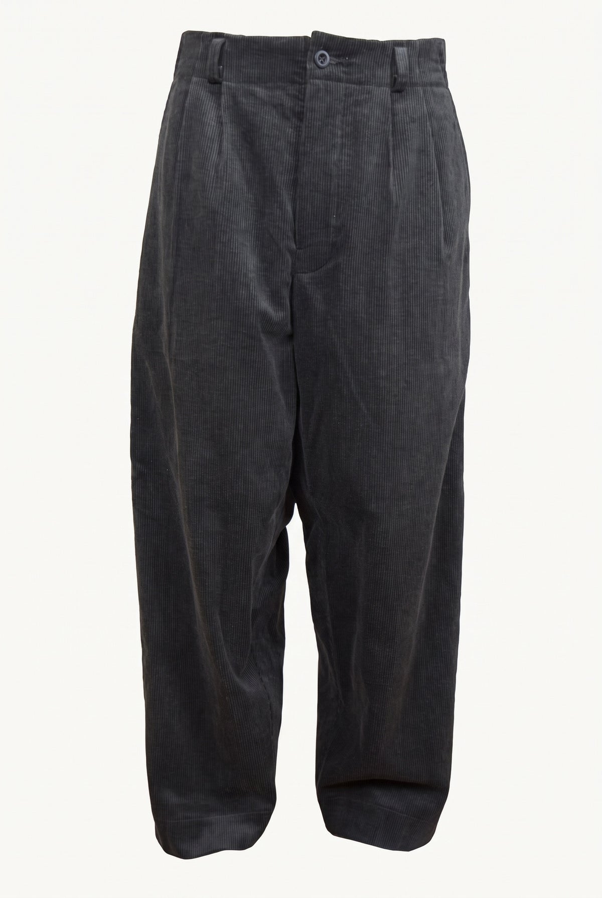 Evan Kinori Charcoal Two Pleat Pant, front