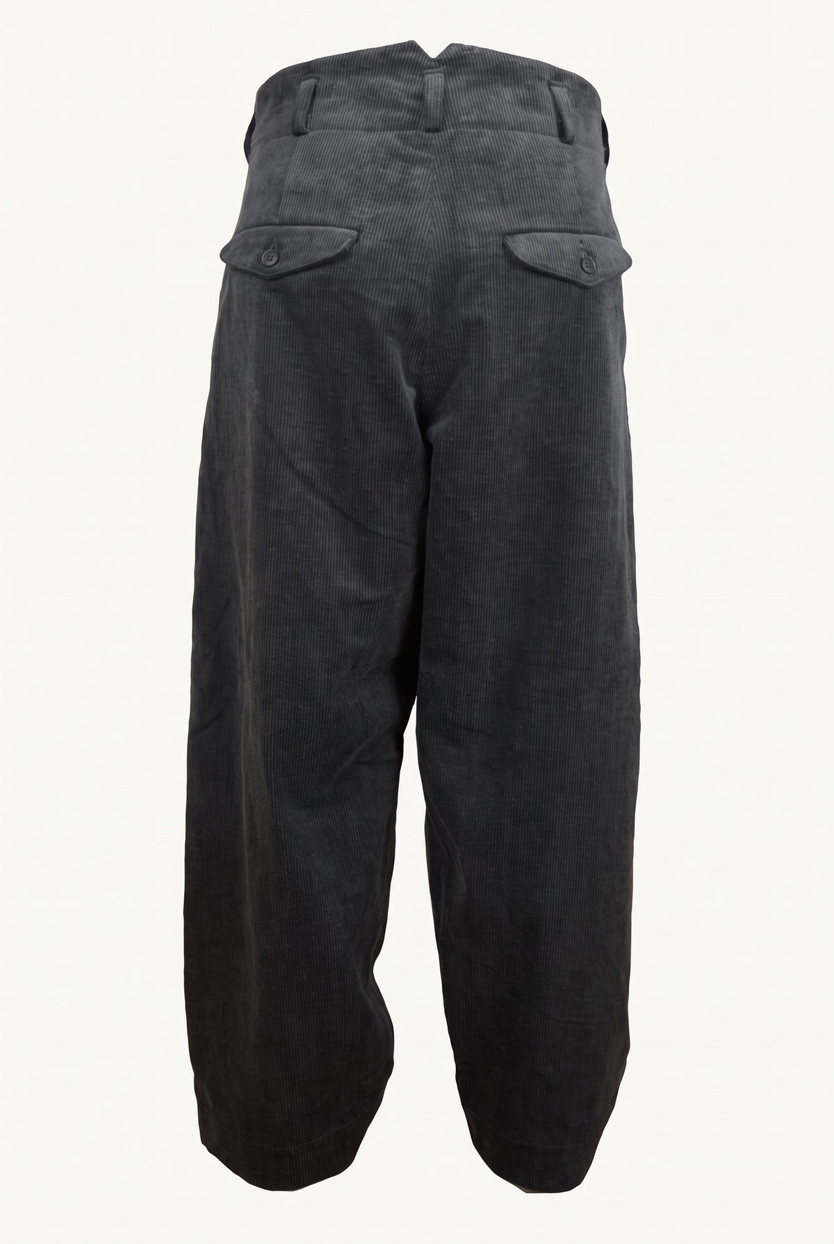 Evan Kinori Charcoal Two Pleat Pant, back