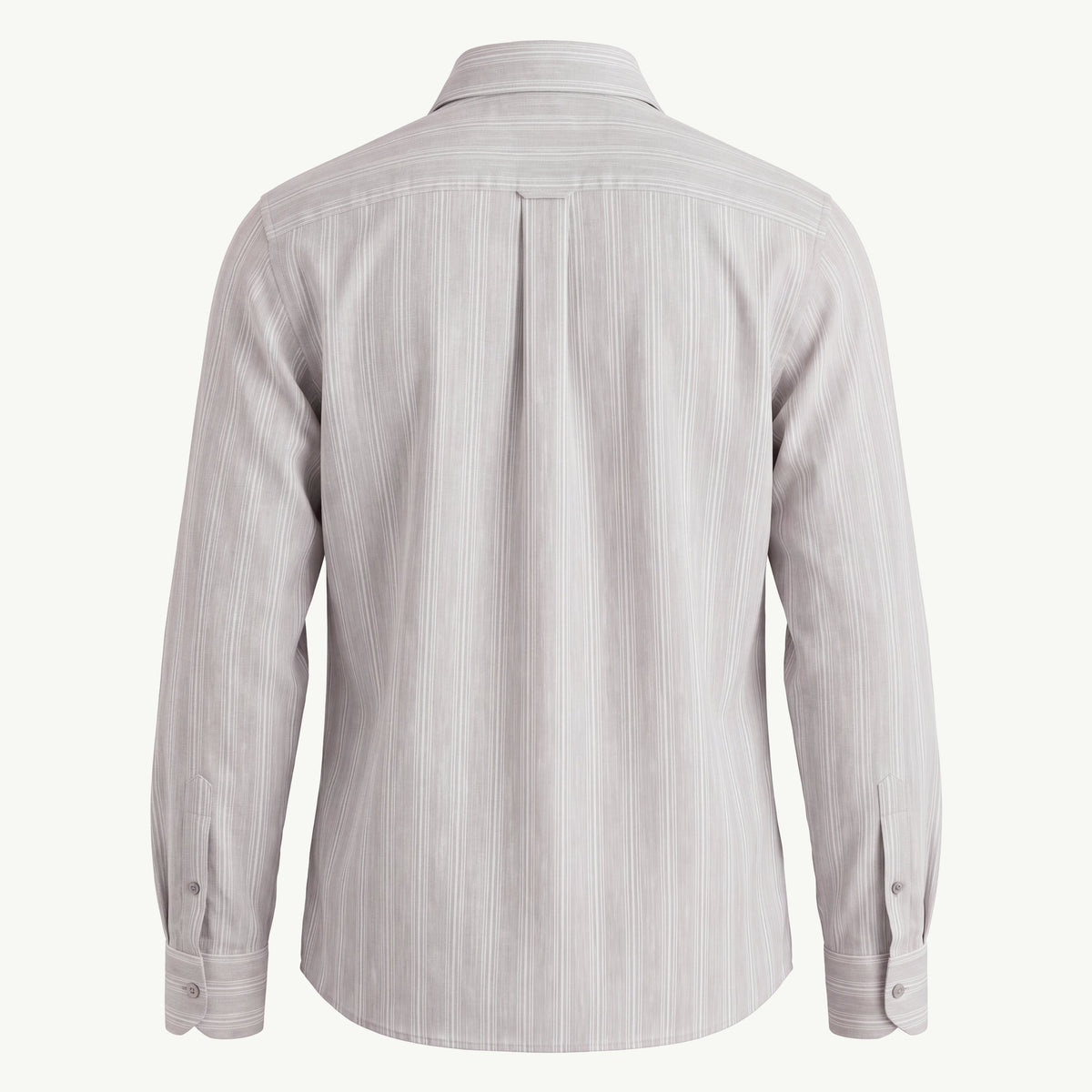 Grey and Pearl Stripe Spread Collar Shirt