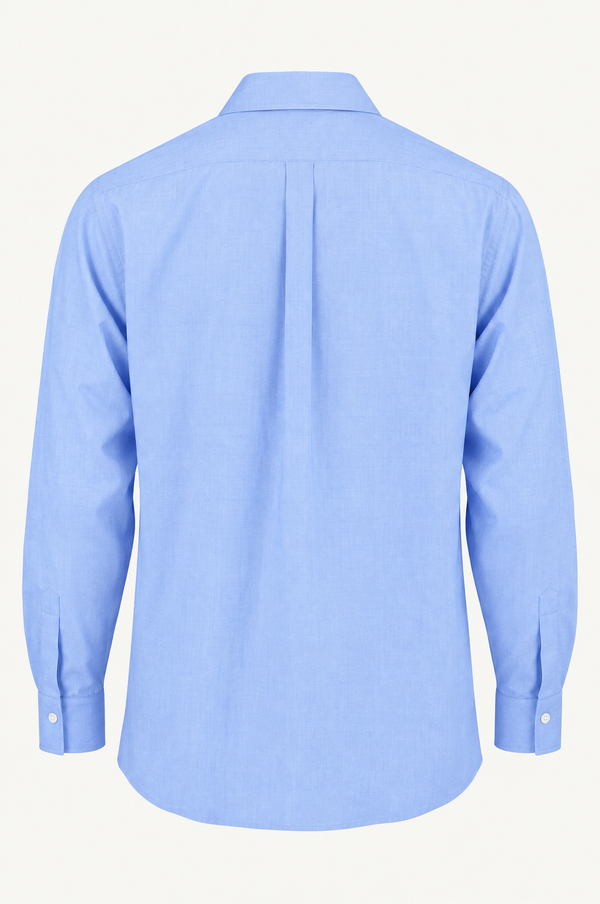 Blue Smooth Cotton Oversized Regular Collar Shirt