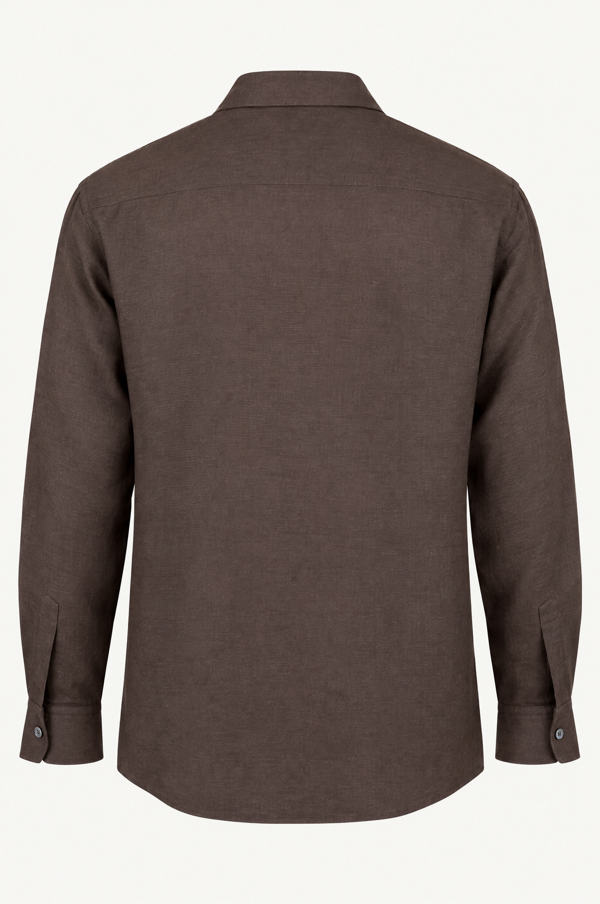 Brown Light Linen Oversized Long Sleeve Shirt