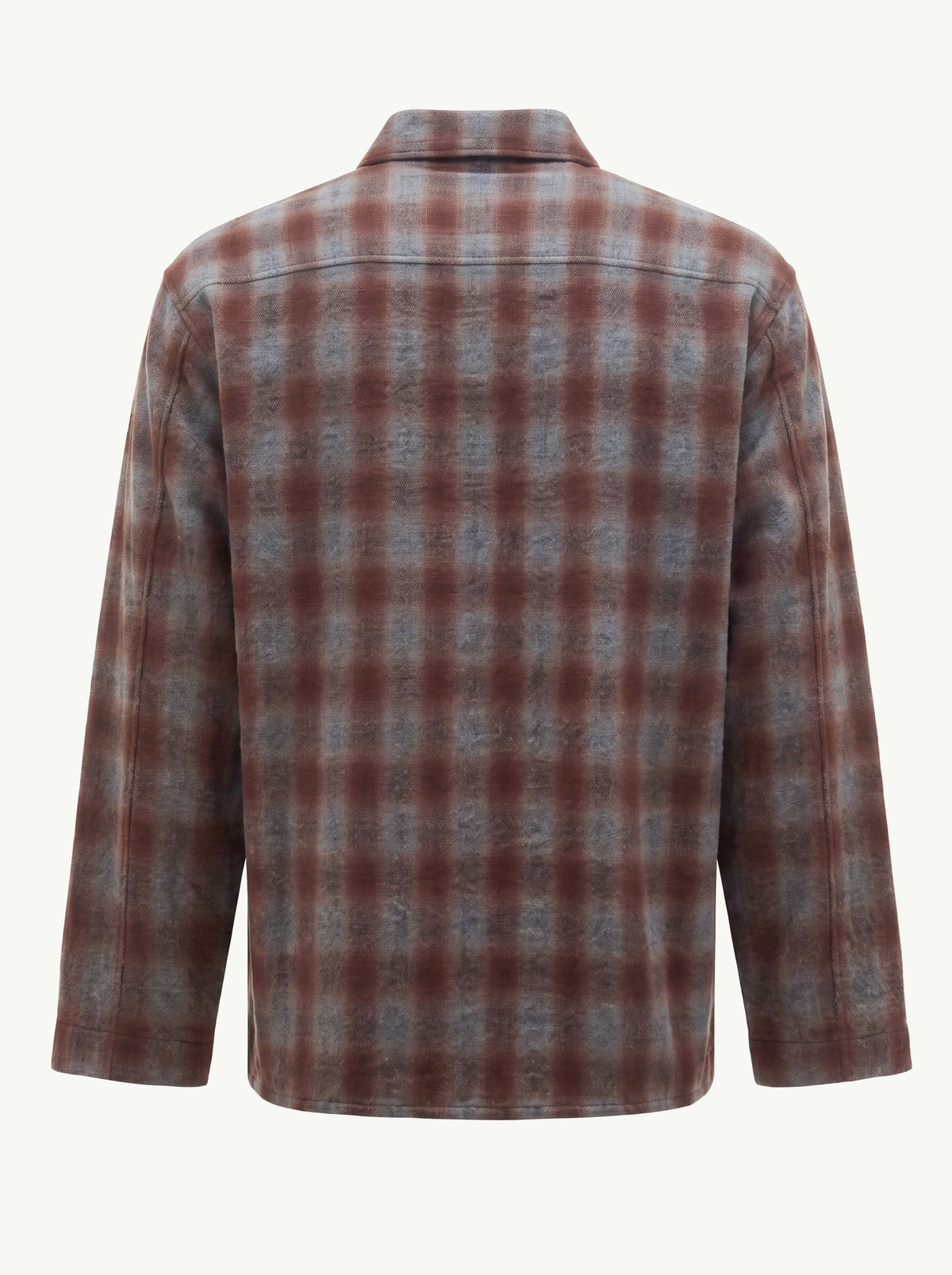 Grey Alpaca Wool Field Shirt Jacket back