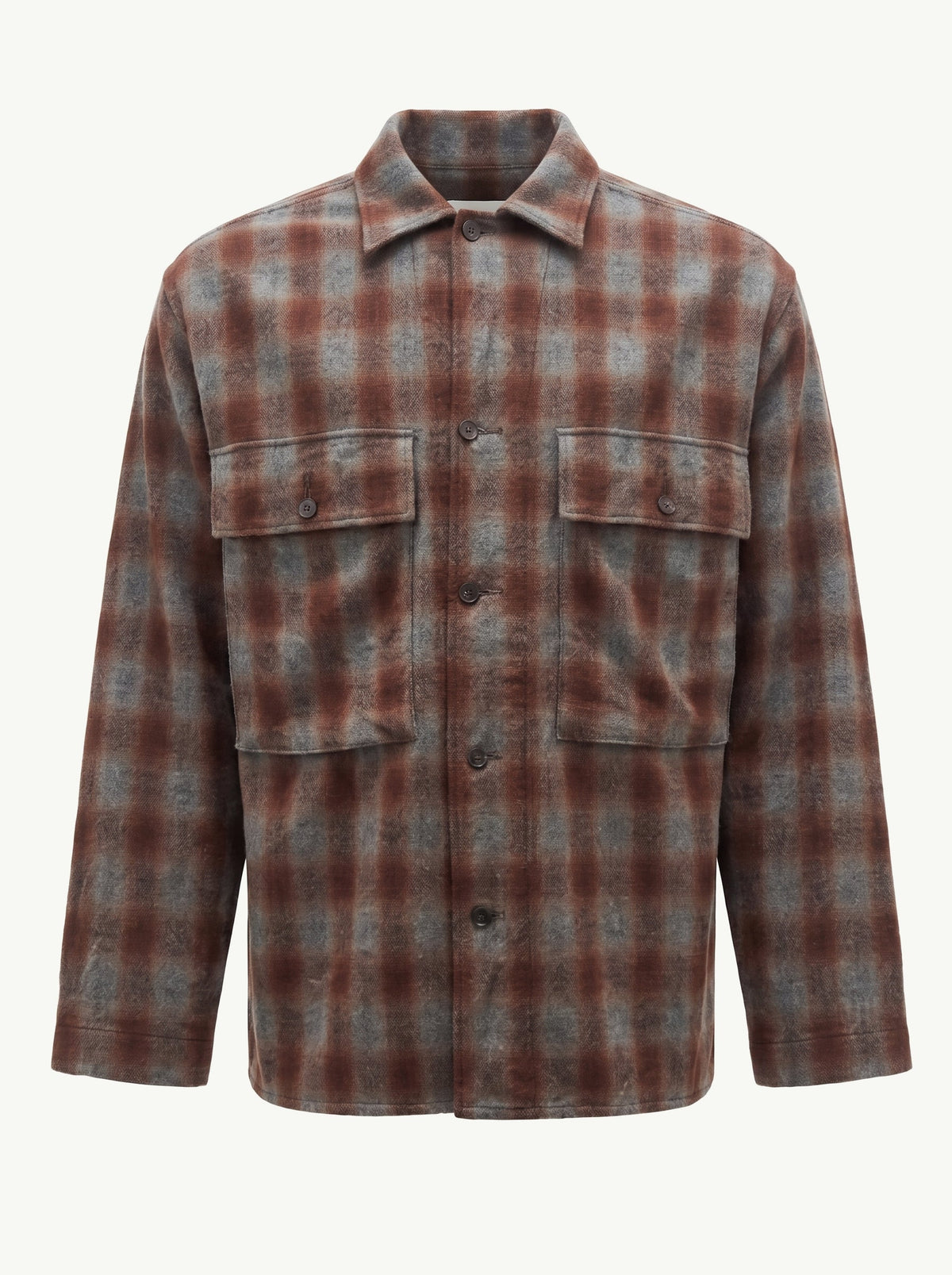 Grey Alpaca Wool Field Shirt Jacket