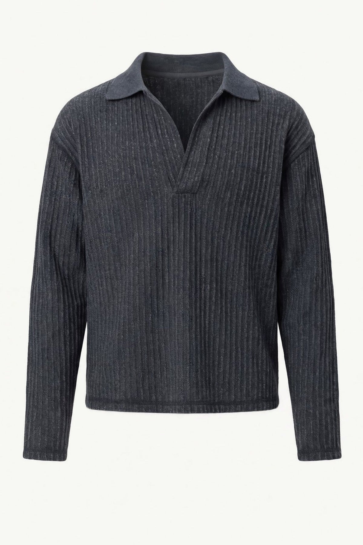Grey Bouclé Rib Rolodex Polo front