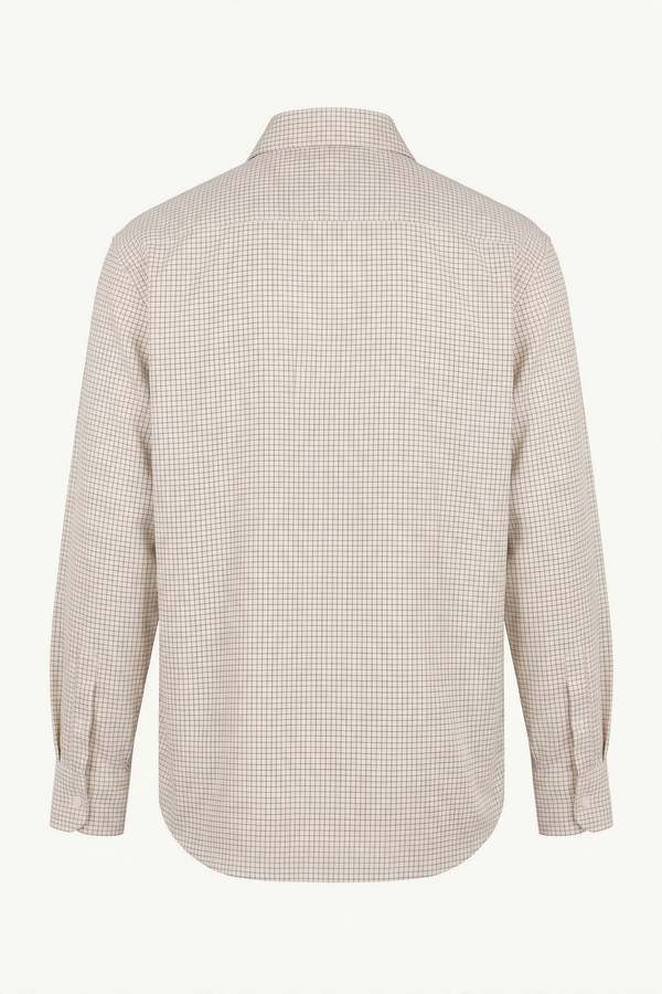 Evan Kinori Natural/Black Big Shirt, back