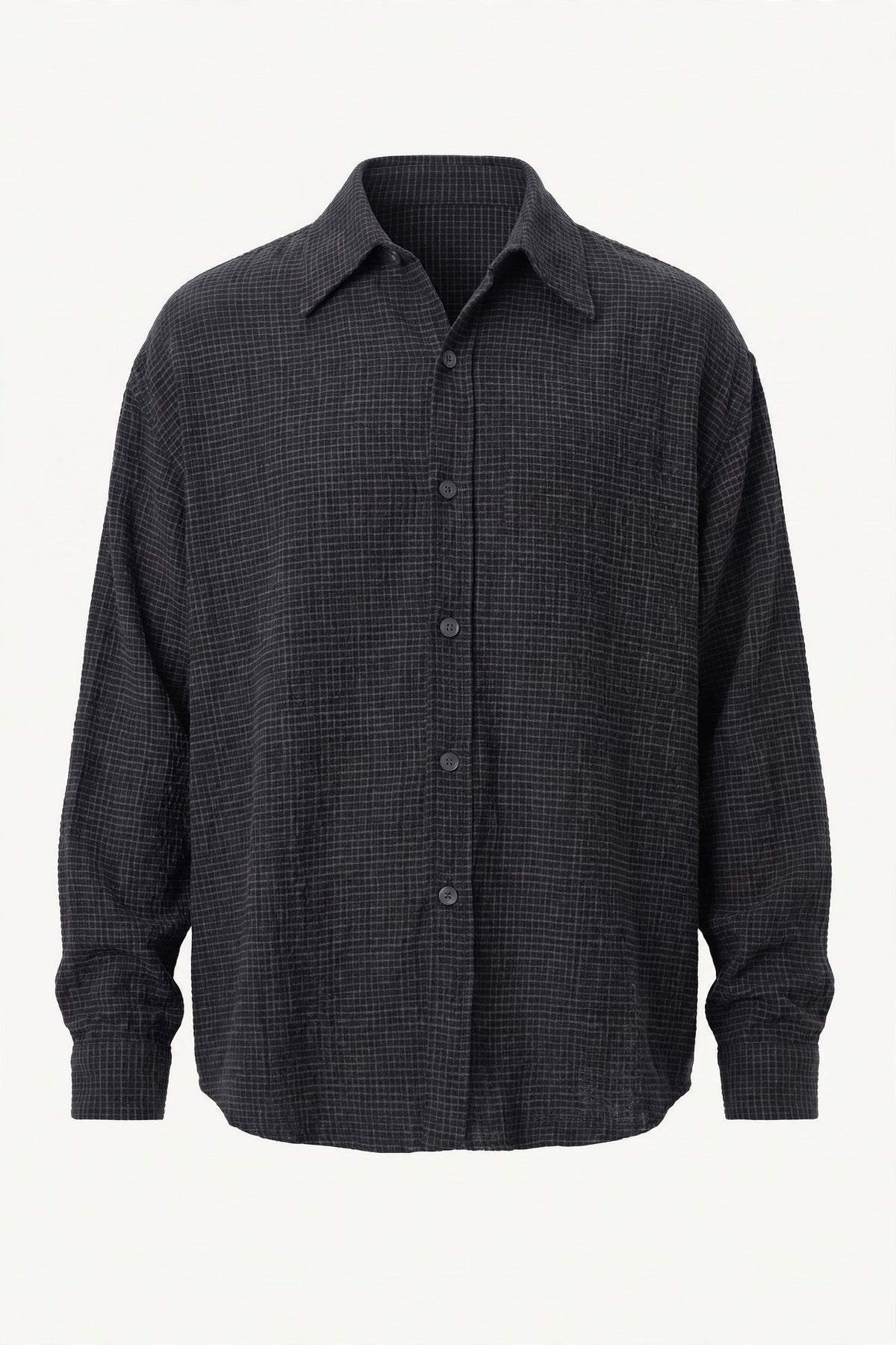 Overdyed Black Check Priority Shirt front