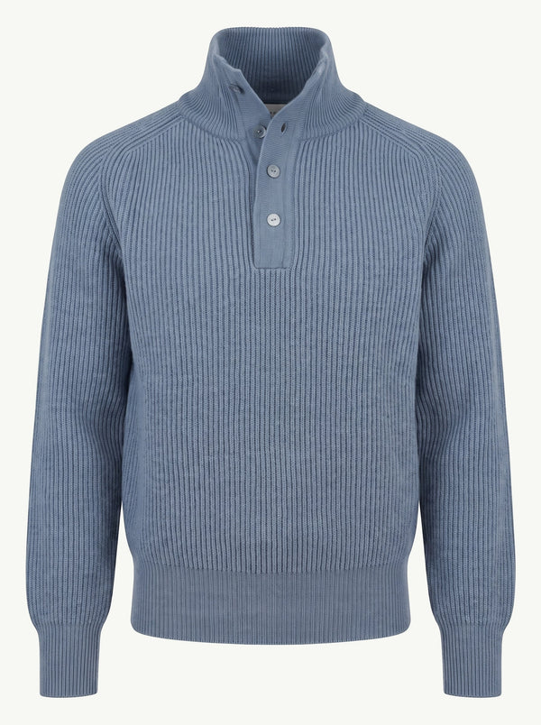 Washed Indigo Ribbed Popover
