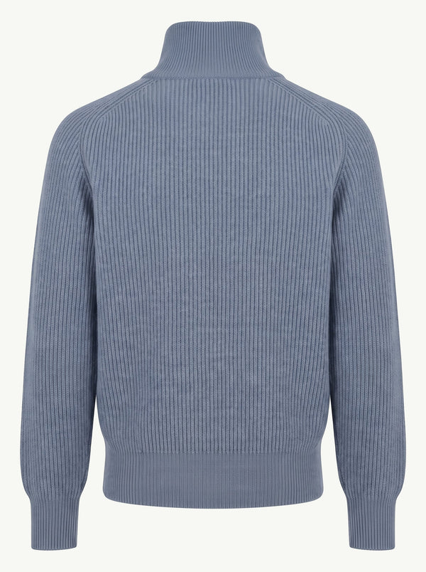 Washed Indigo Ribbed Popover back