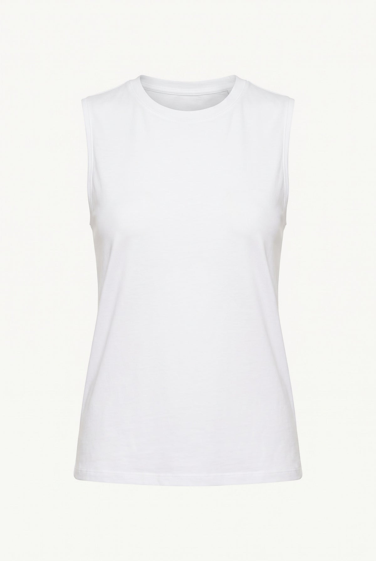Literary Sport White Naomi Sleeveless Running Tee, front